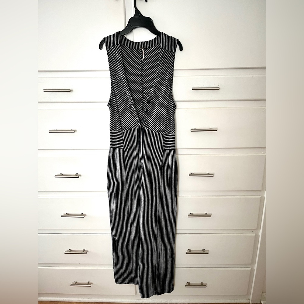 Free People one piece in black and white gray stripe size 4